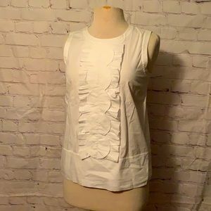 KATE SPADE white cotton ruffle top size 4